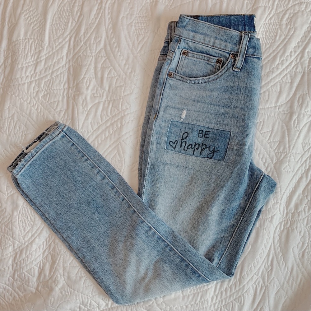 J.crew Ripped light wash high waisted ankle jeans